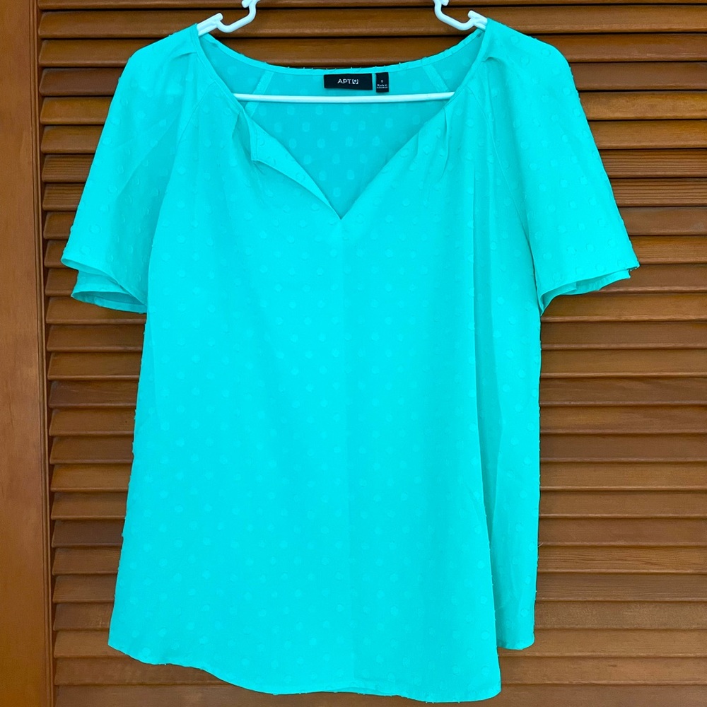 Teal short sleeved top